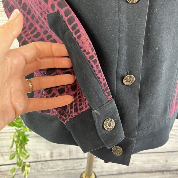 Koos of Course! Blazer Jacket size Small Purple Black Artsy Career Casual - Picture 9 of 14